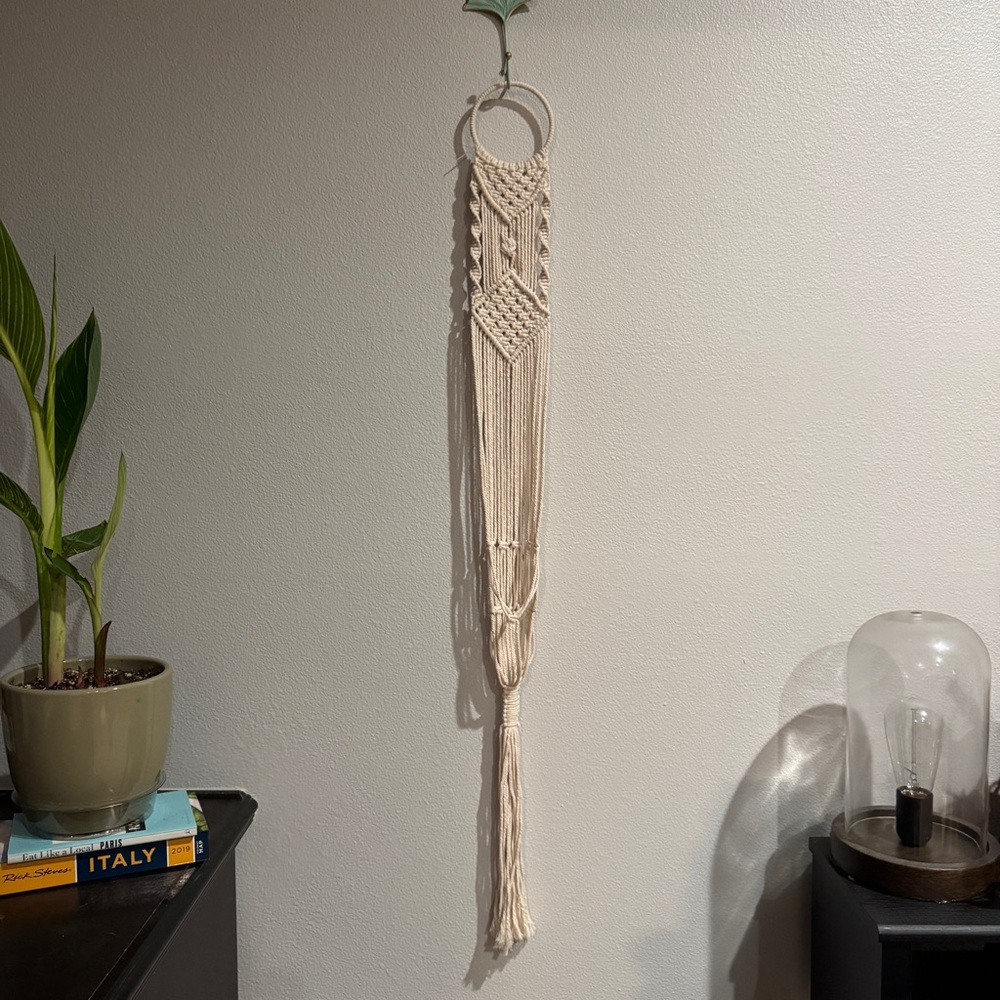3 Macrame Woven Hanging Plant Holder Wall Hanging